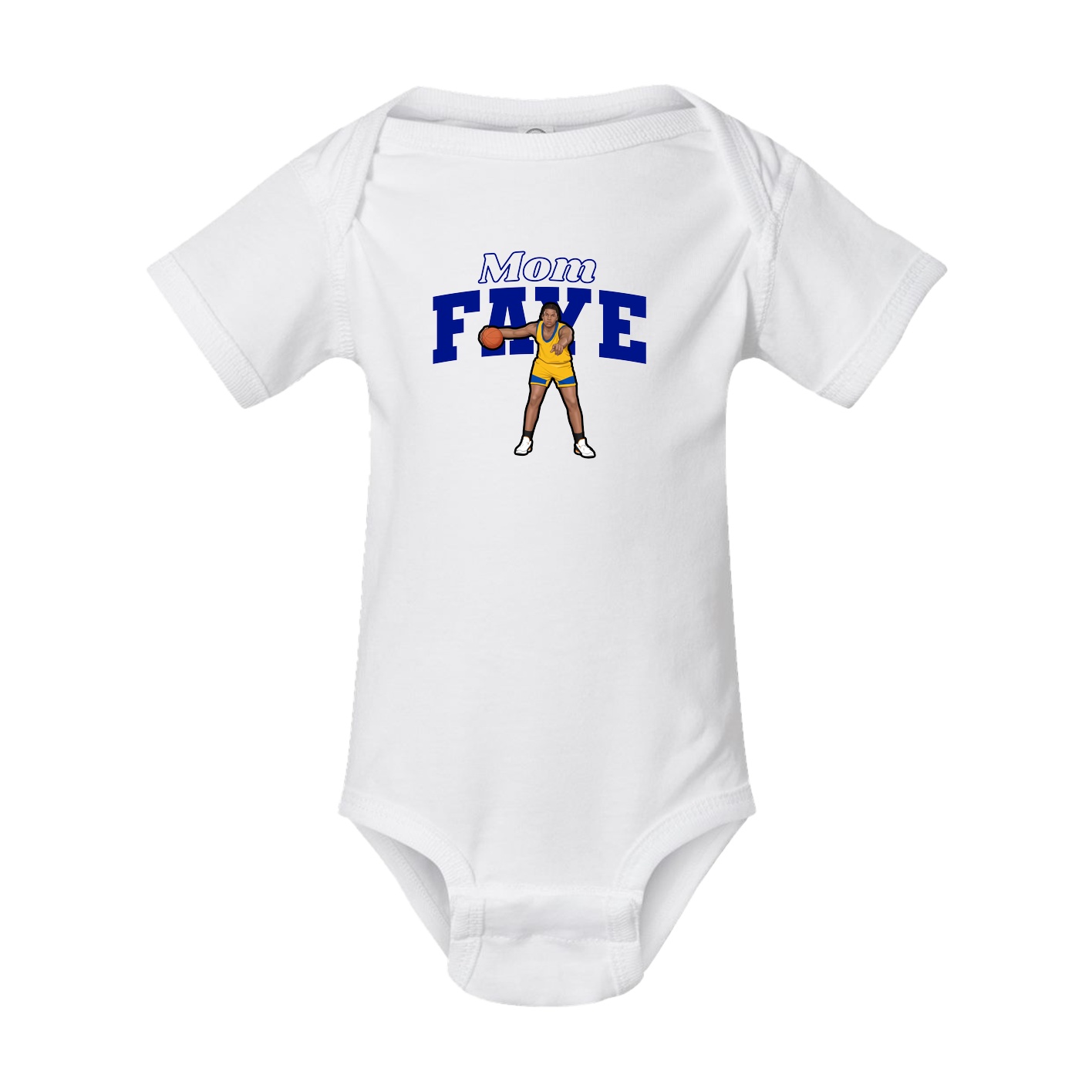 Baby Onesie — Mothers Day Block in White