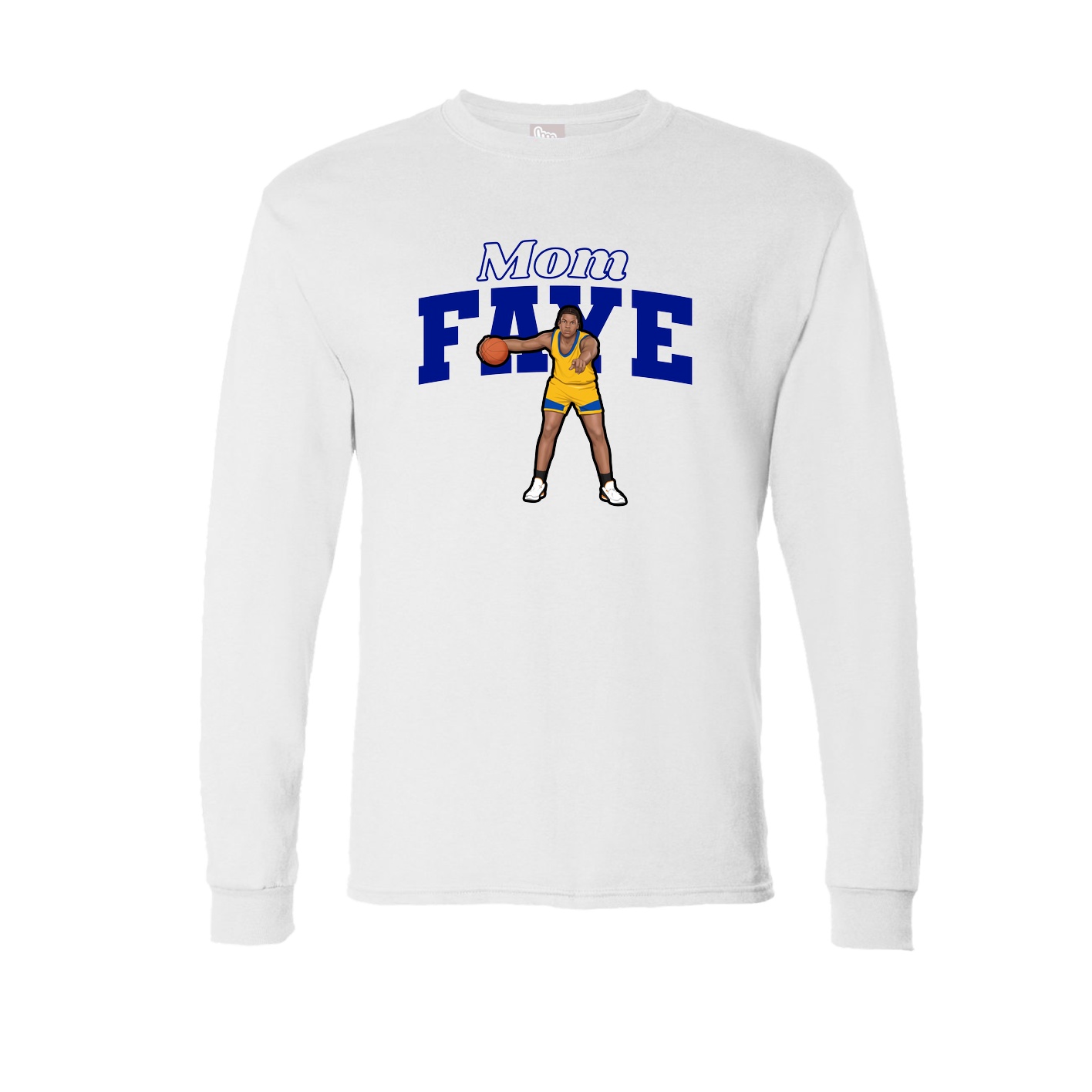 Long Sleeve Tee — Mothers Day Block in White