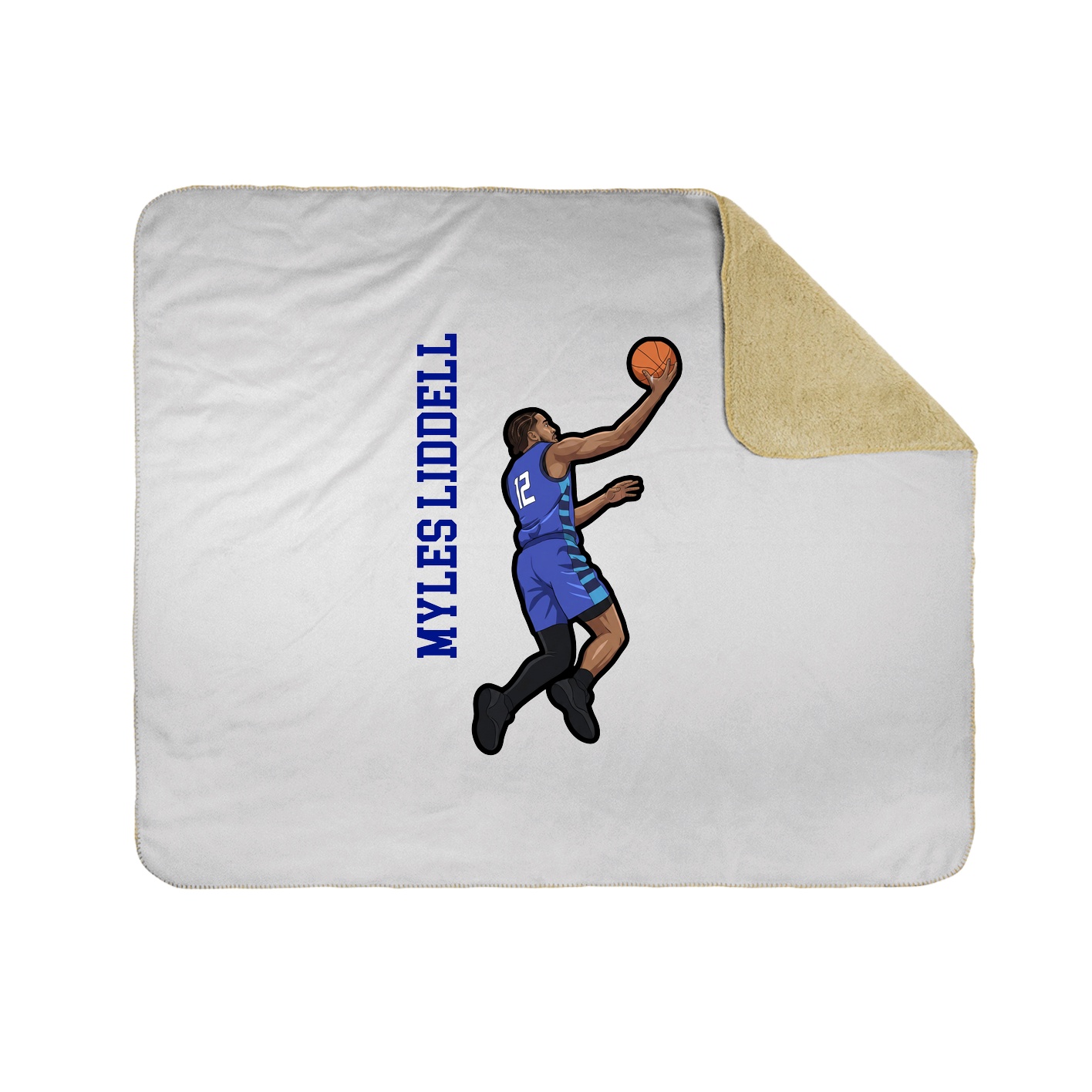 Throw Blanket — Name Vertical in White