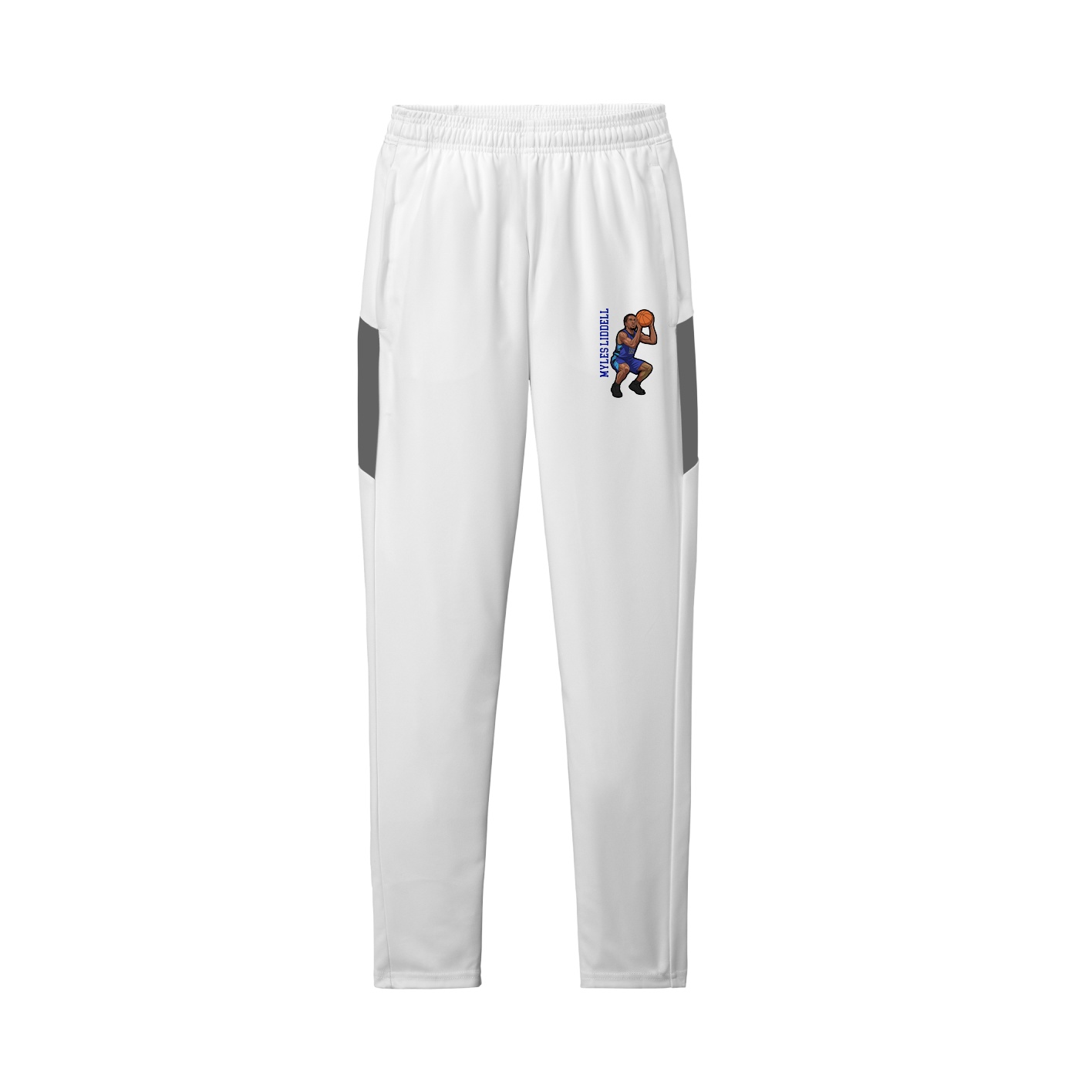 Team Travel Pant — Name Vertical in White/Grey