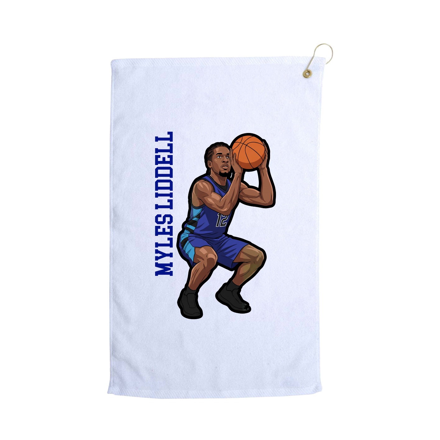 Golf Towel — Name Vertical in White