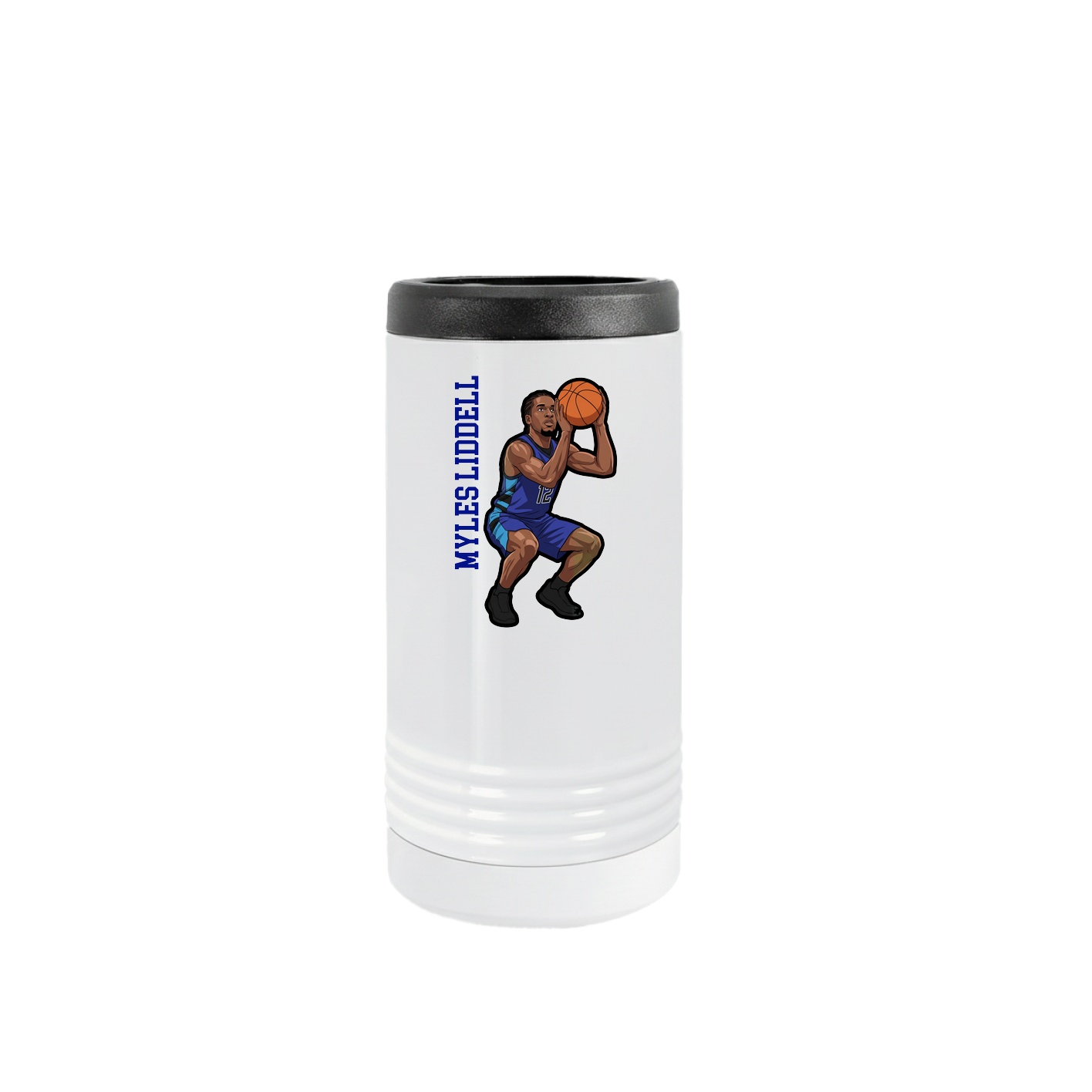Slim Beverage Holder — Name Vertical in White
