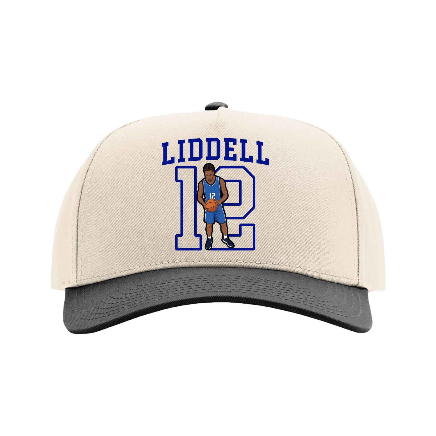 Full Fabric Five-Panel Champ Cap — Shirsey in Cream/Black