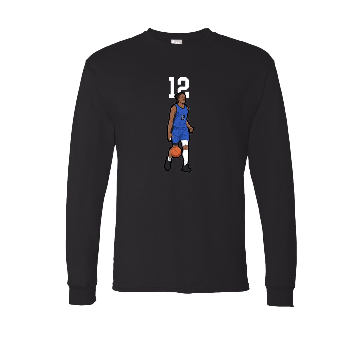 Long Sleeve Tee — Number Top in Black