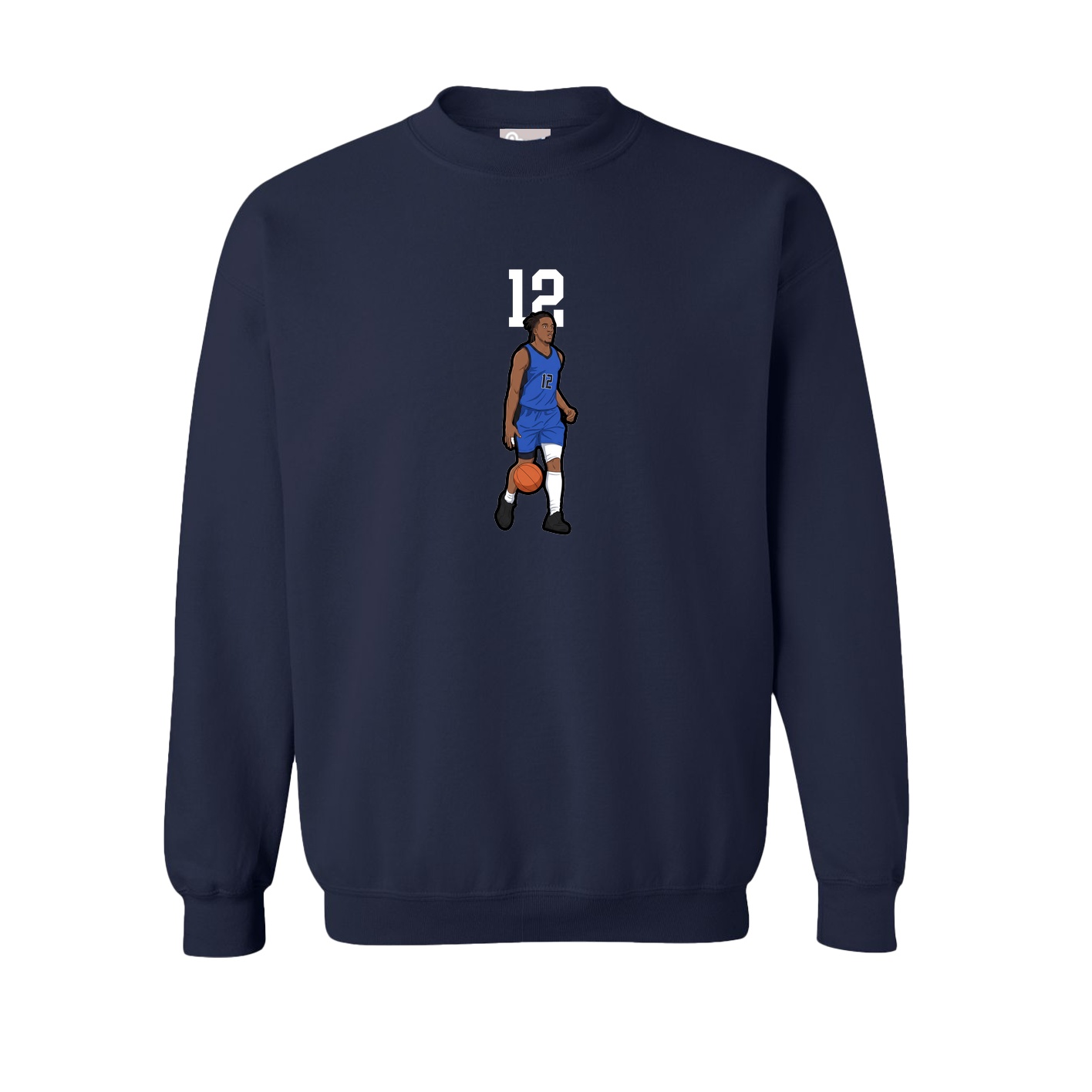 Fleece Crew — Number Top in Navy