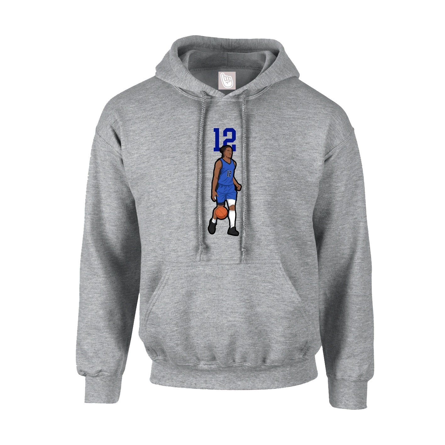 Youth Hoodie — Number Top in Grey