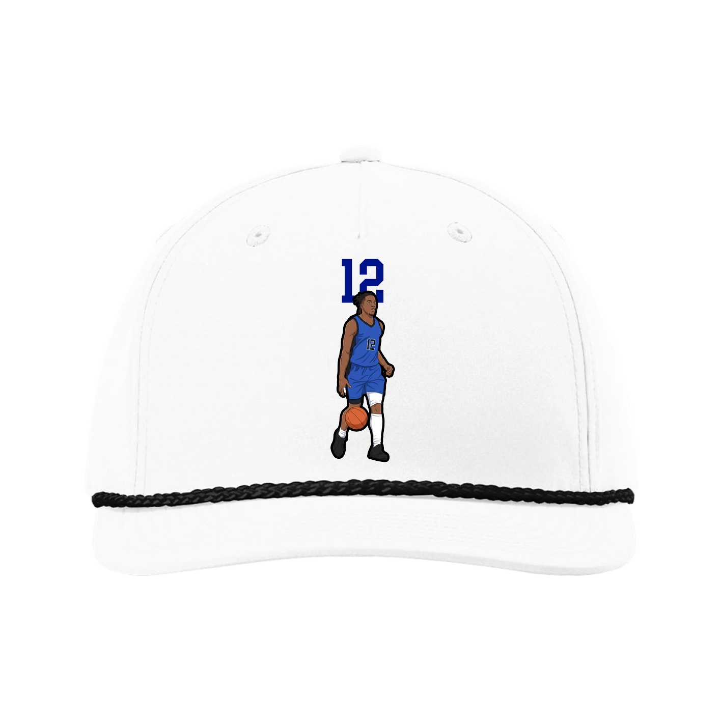 Five-Panel Classic Rope Cap — Number Top in White