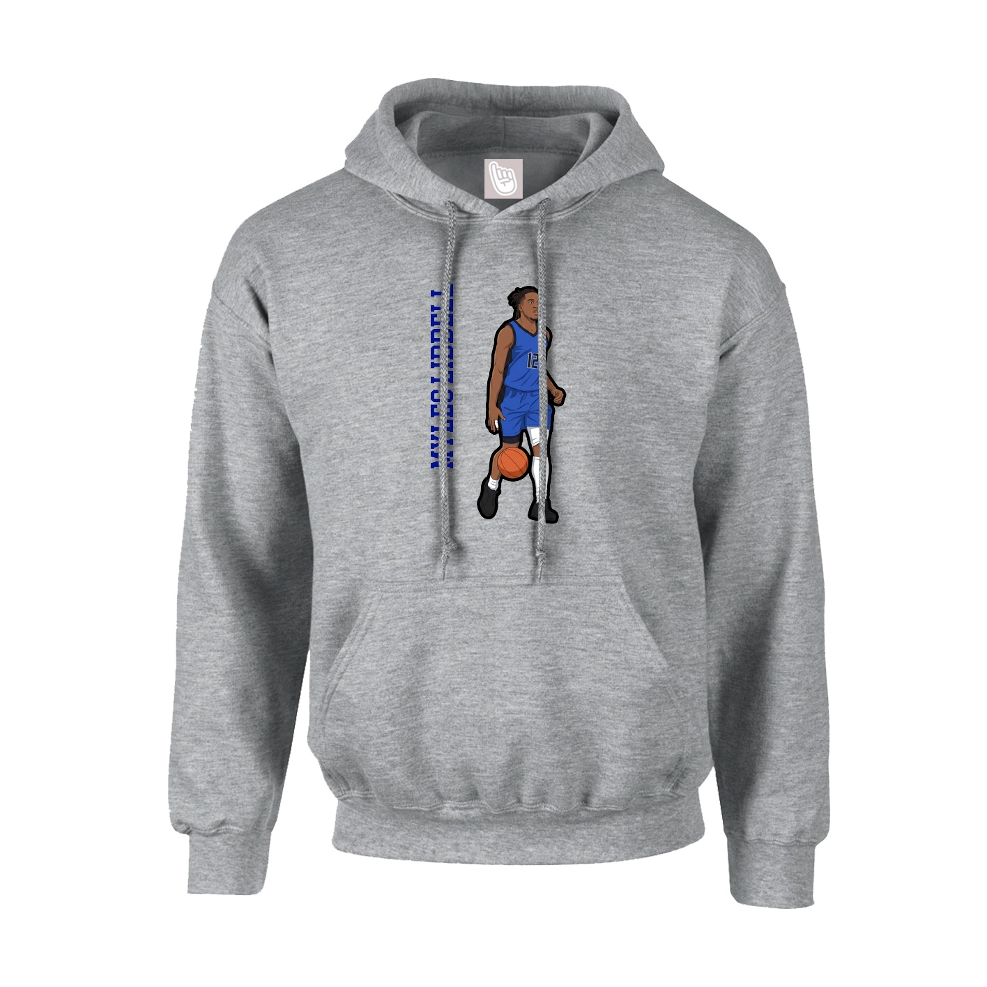 Hoodie — Name Vertical in Grey