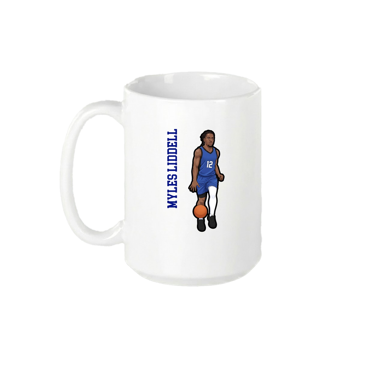 15oz Coffee Mug — Name Vertical in White