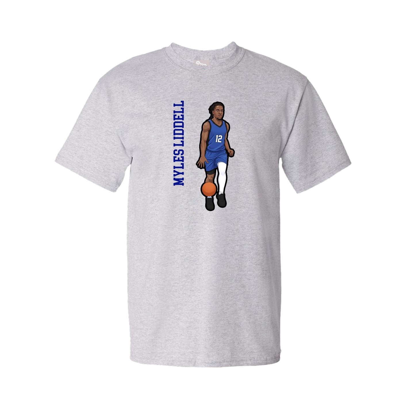 Tee — Name Vertical in Grey