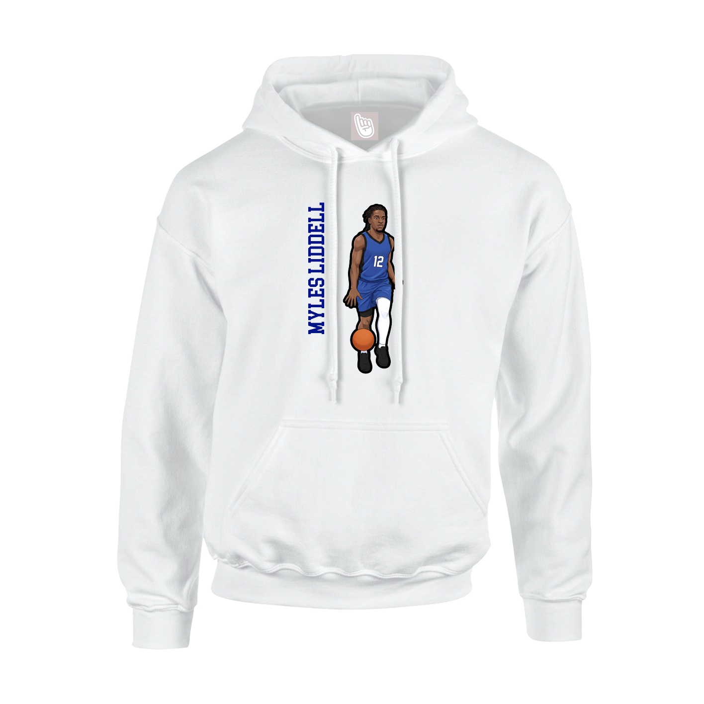 Youth Hoodie — Name Vertical in White