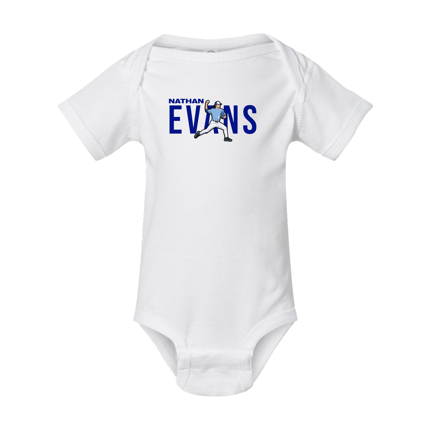 Baby Onesie — Player Name in White