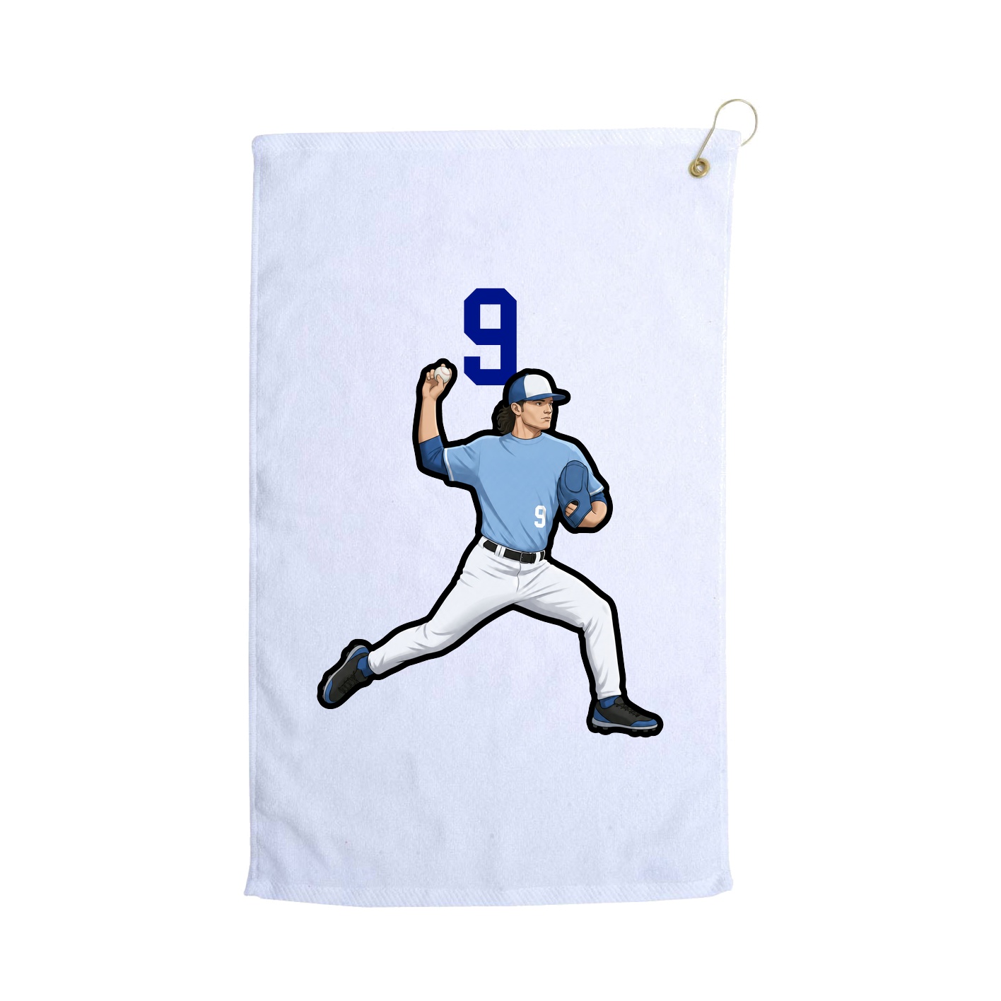 Golf Towel — Number Top in White
