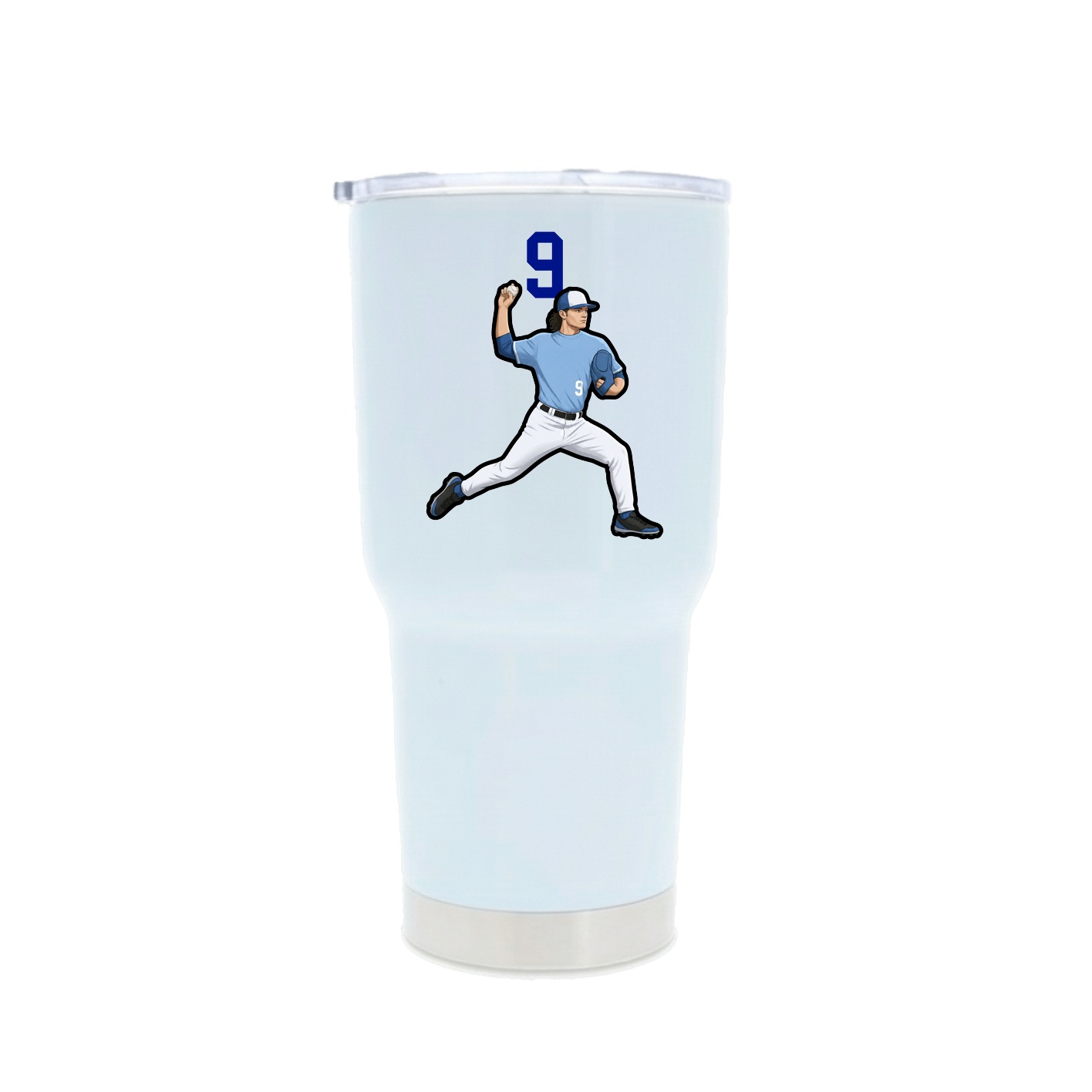 30oz Stainless Steel Tumbler — Number Top in White