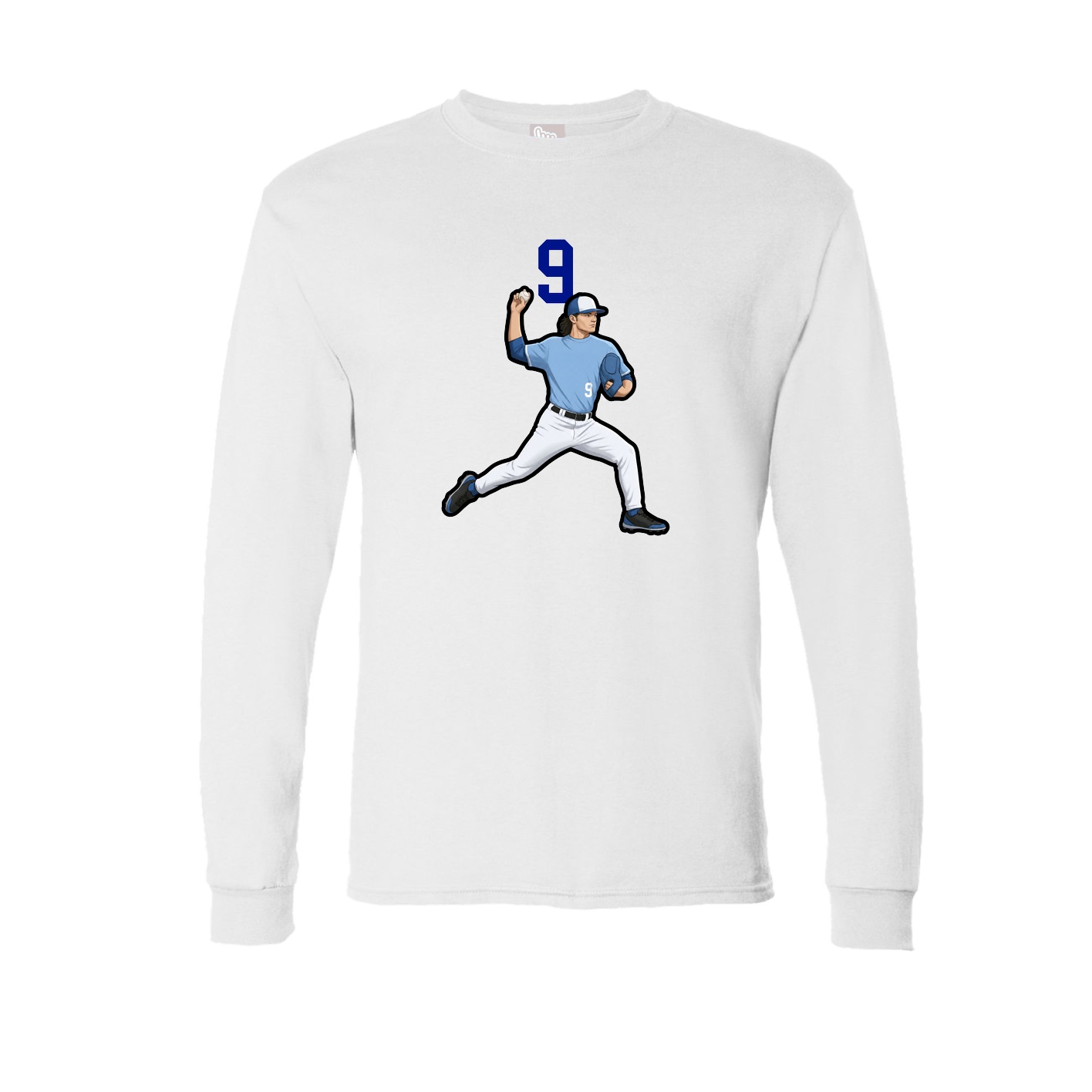 Long Sleeve Tee — Number Top in White