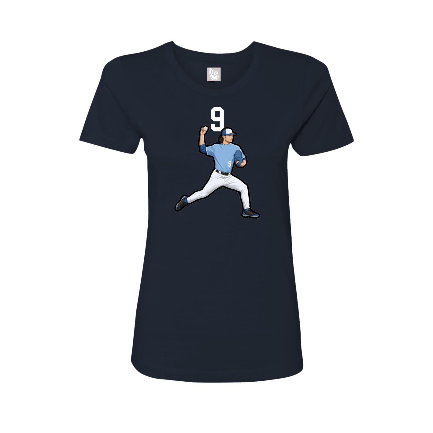 Fitted Women's Tee — Number Top in Navy