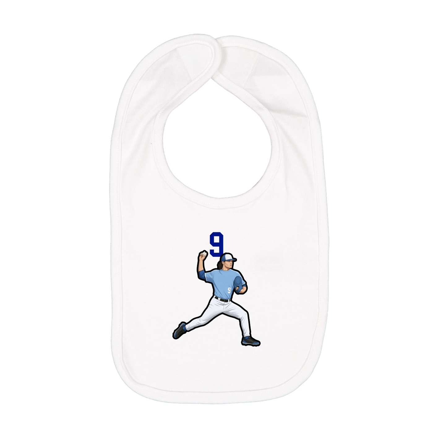 Infant Bib — Number Top in White