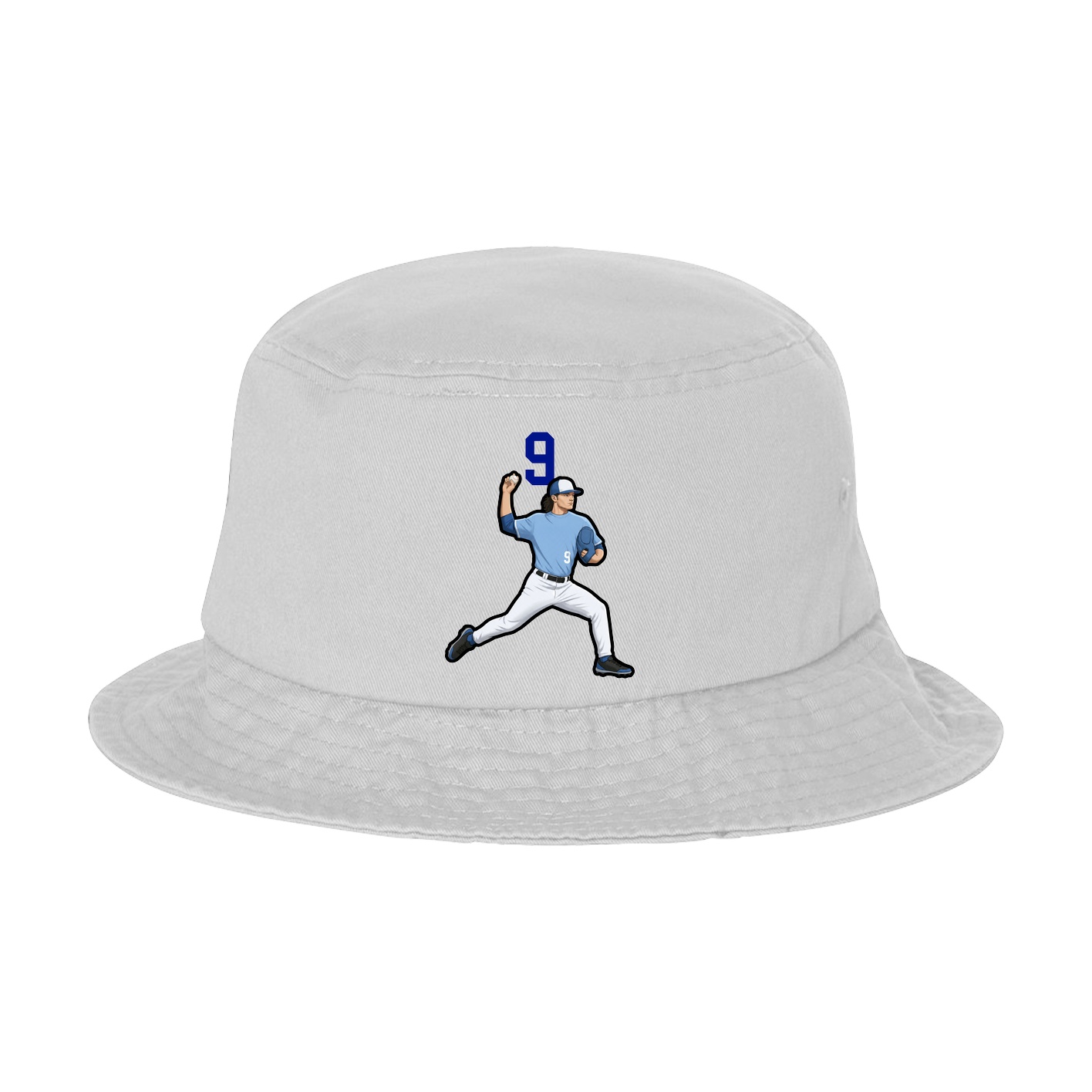 Bucket Cap — Number Top in White