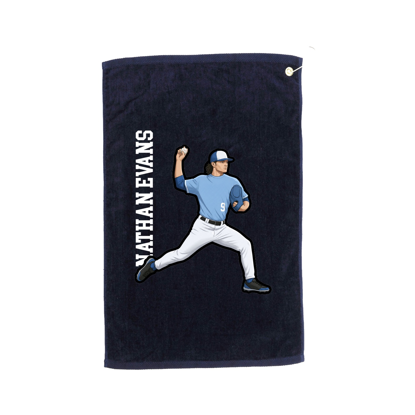 Golf Towel — Name Vertical in Navy