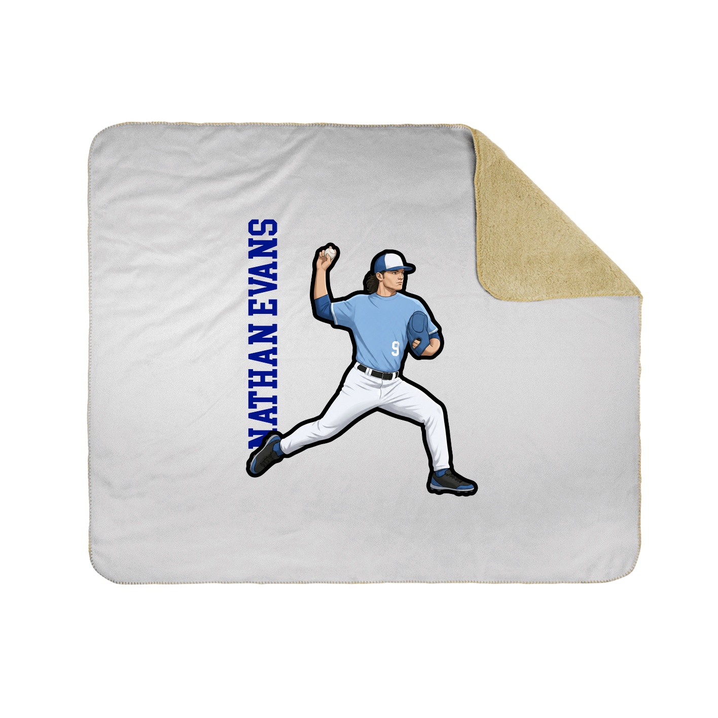 Throw Blanket — Name Vertical in White
