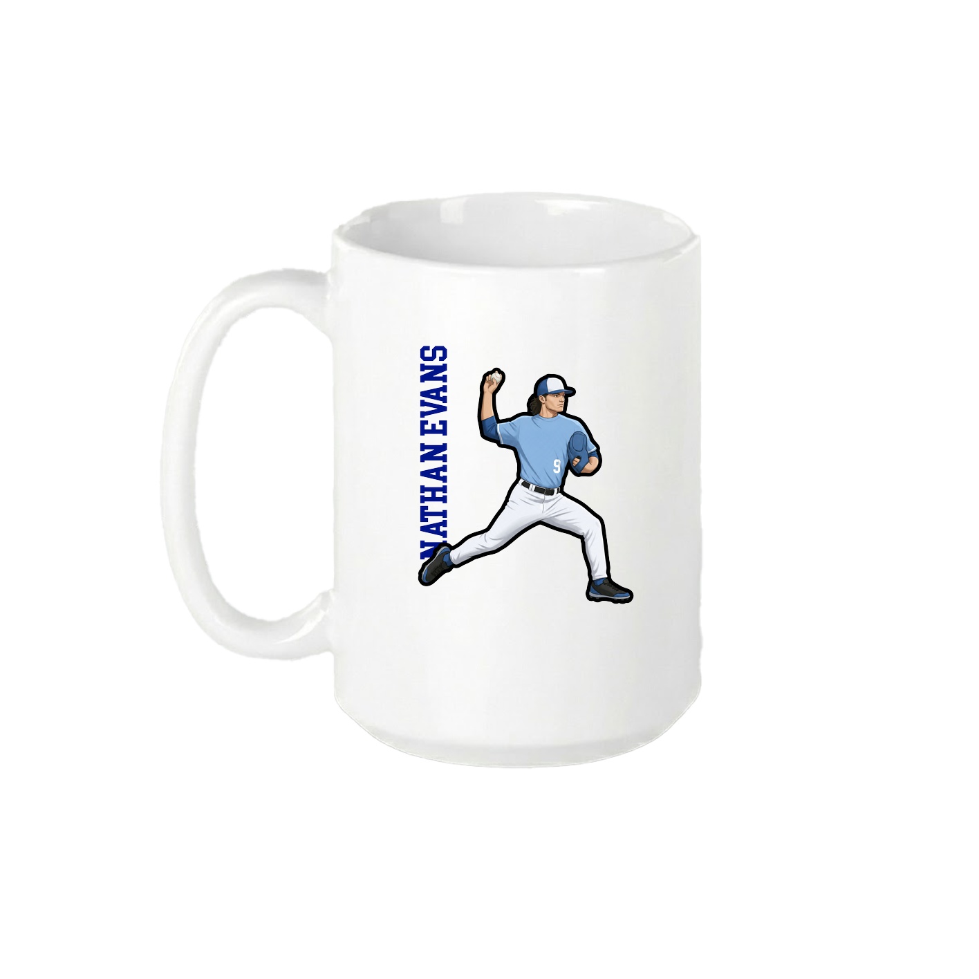 15oz Coffee Mug — Name Vertical in White