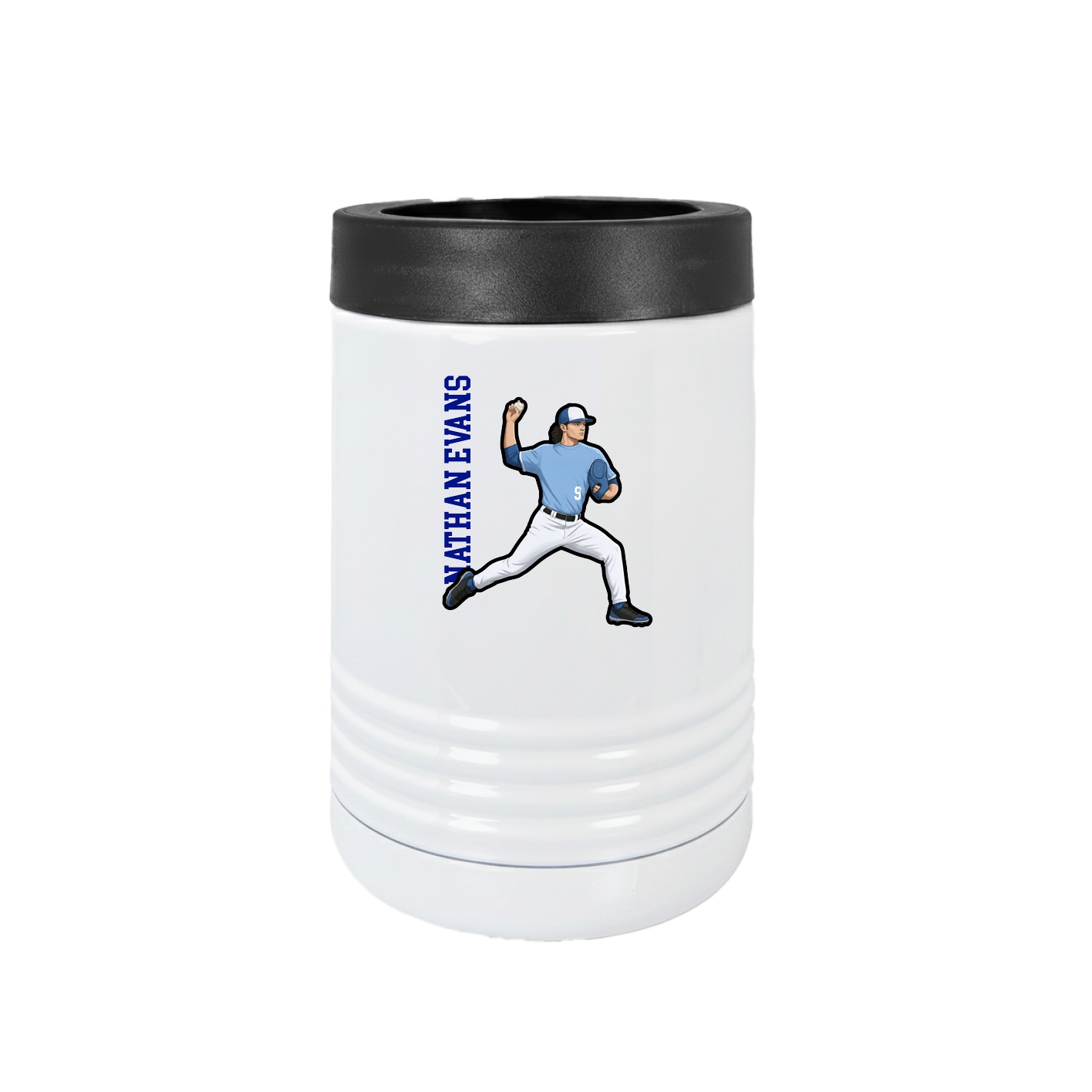 Beverage Holder — Name Vertical in White