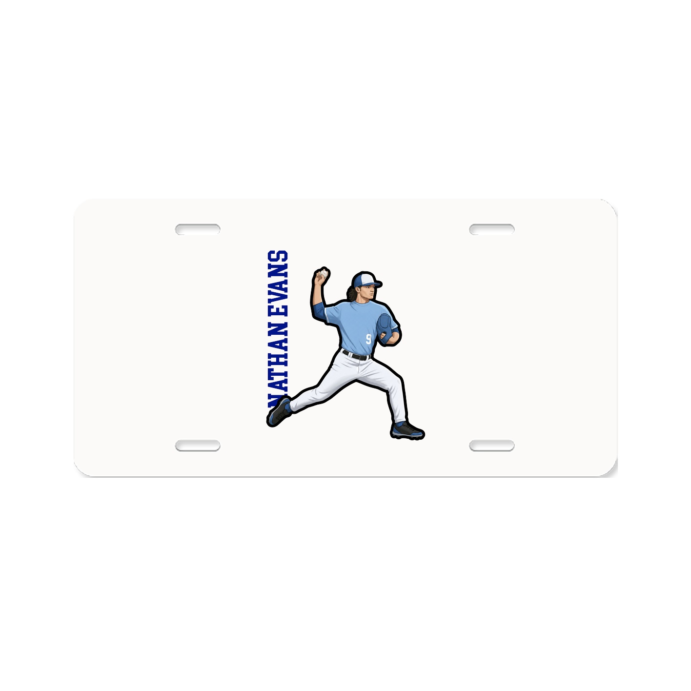 License Plate — Name Vertical in Classic