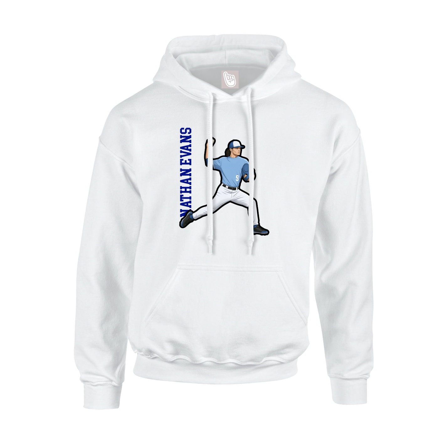 Hoodie — Name Vertical in White