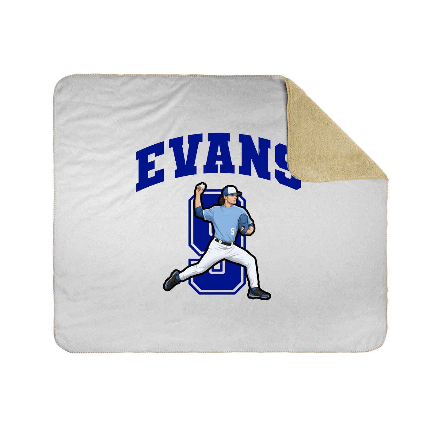 Throw Blanket — Number in White