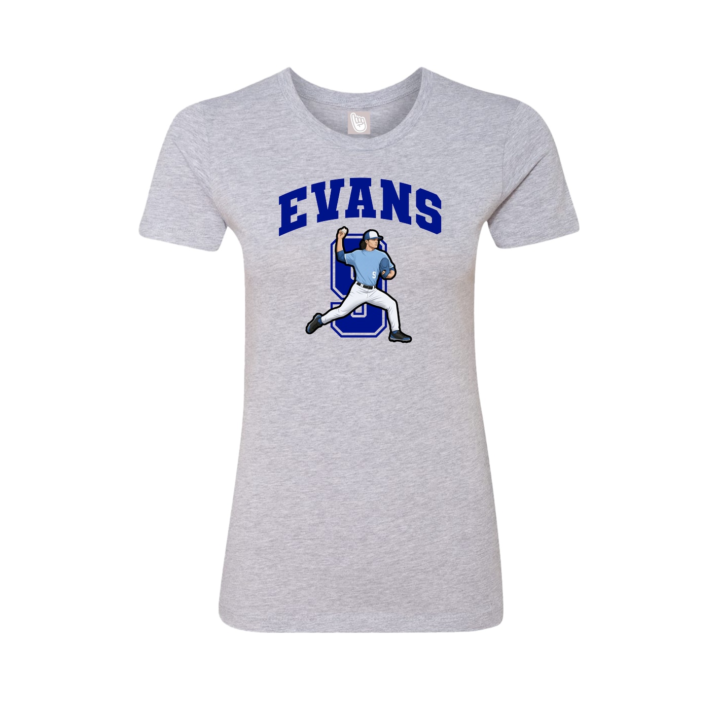 Fitted Women's Tee — Number in Grey