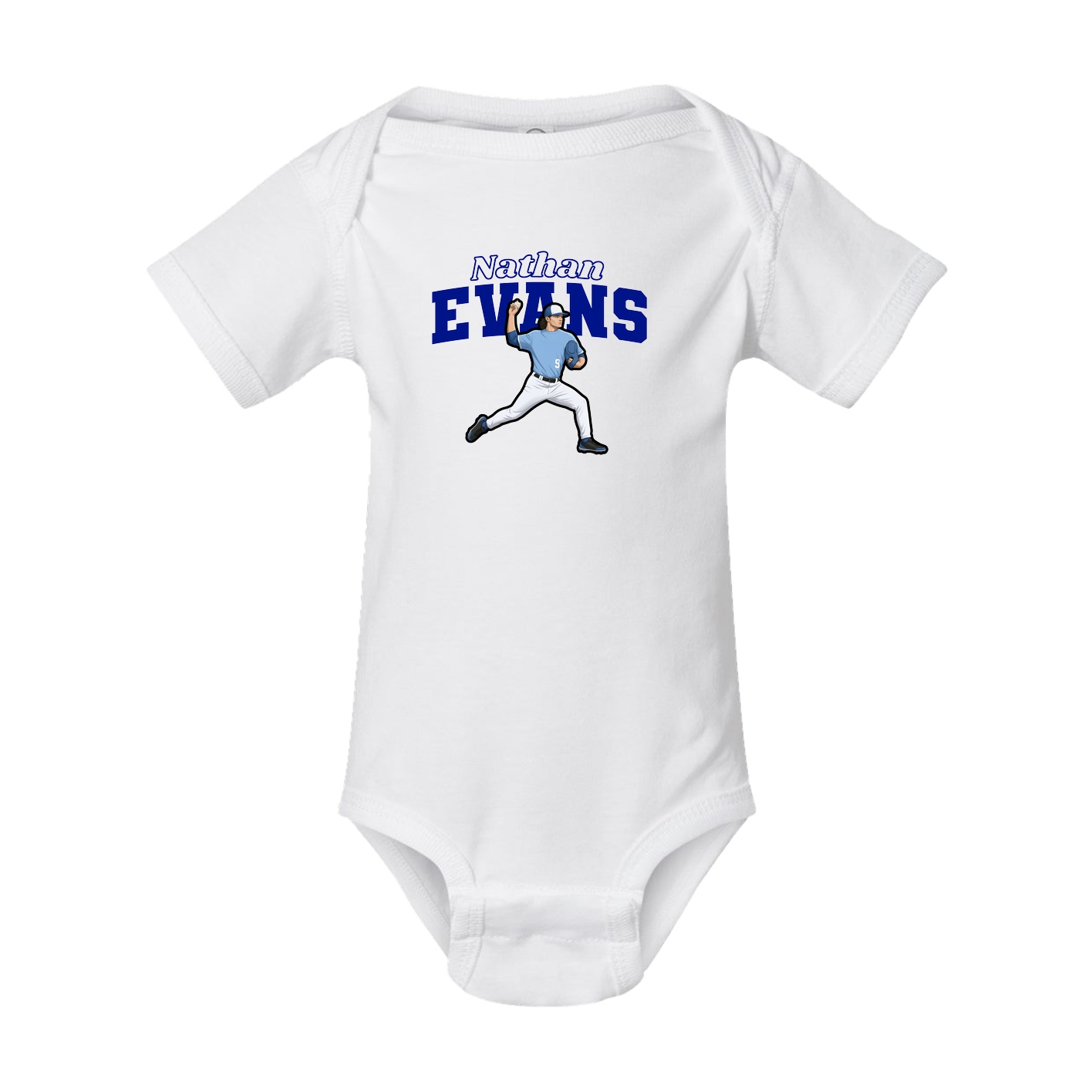 Baby Onesie — Name Arch in White