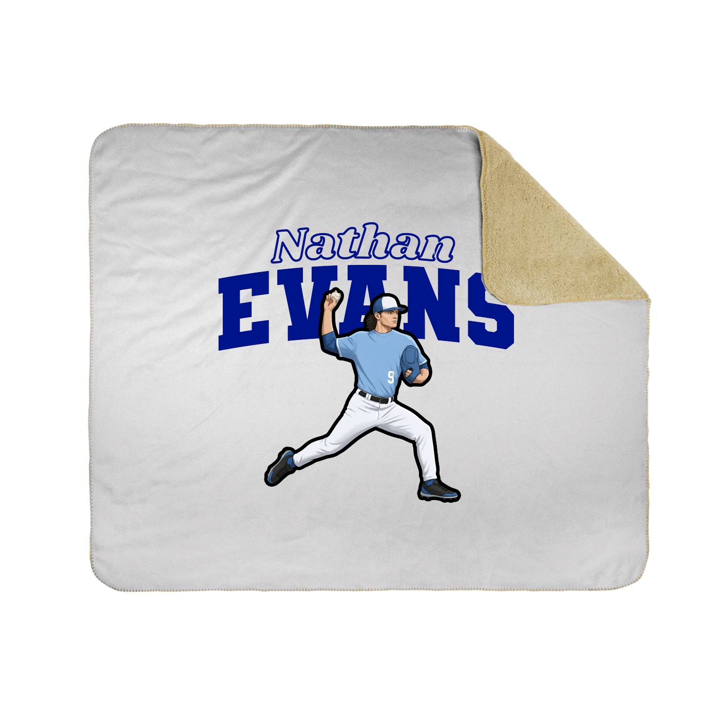 Throw Blanket — Name Arch in White
