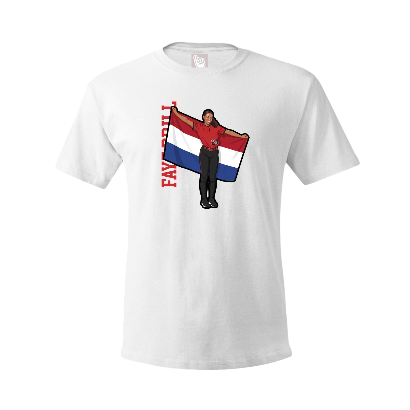 Tee — Name Vertical in White