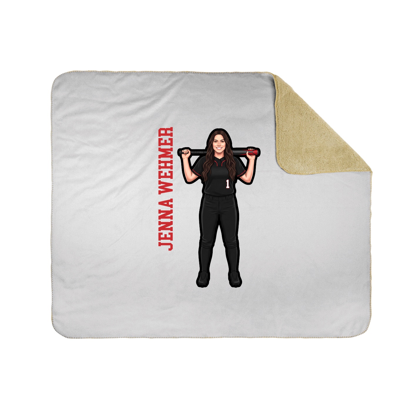 Throw Blanket — Name Vertical in White