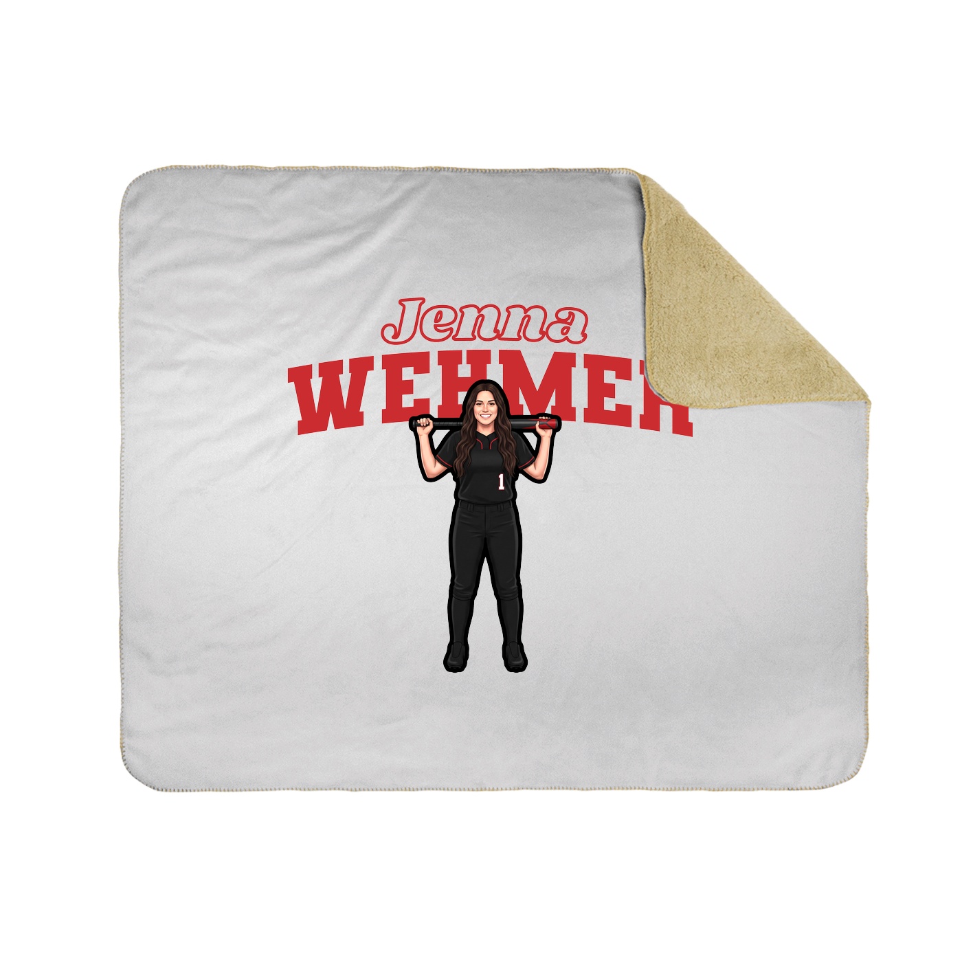 Throw Blanket — Name Arch in White