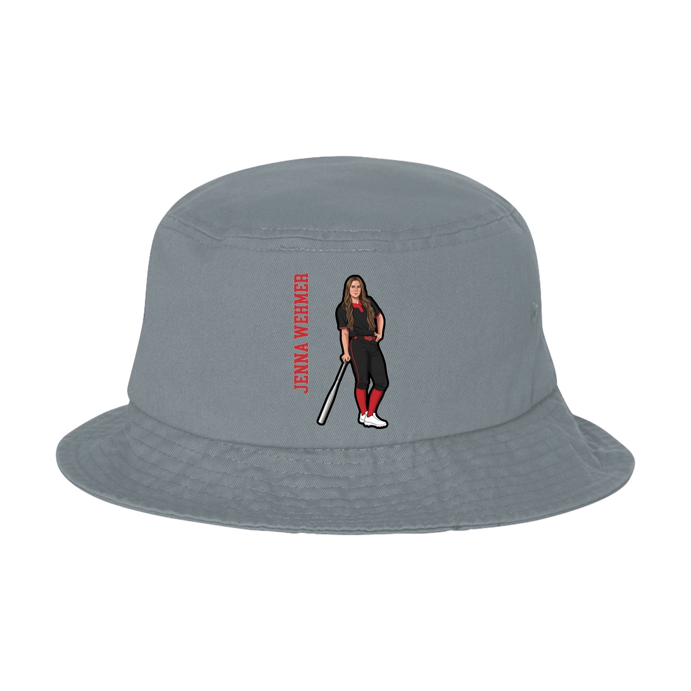 Bucket Cap — Name Vertical in Grey