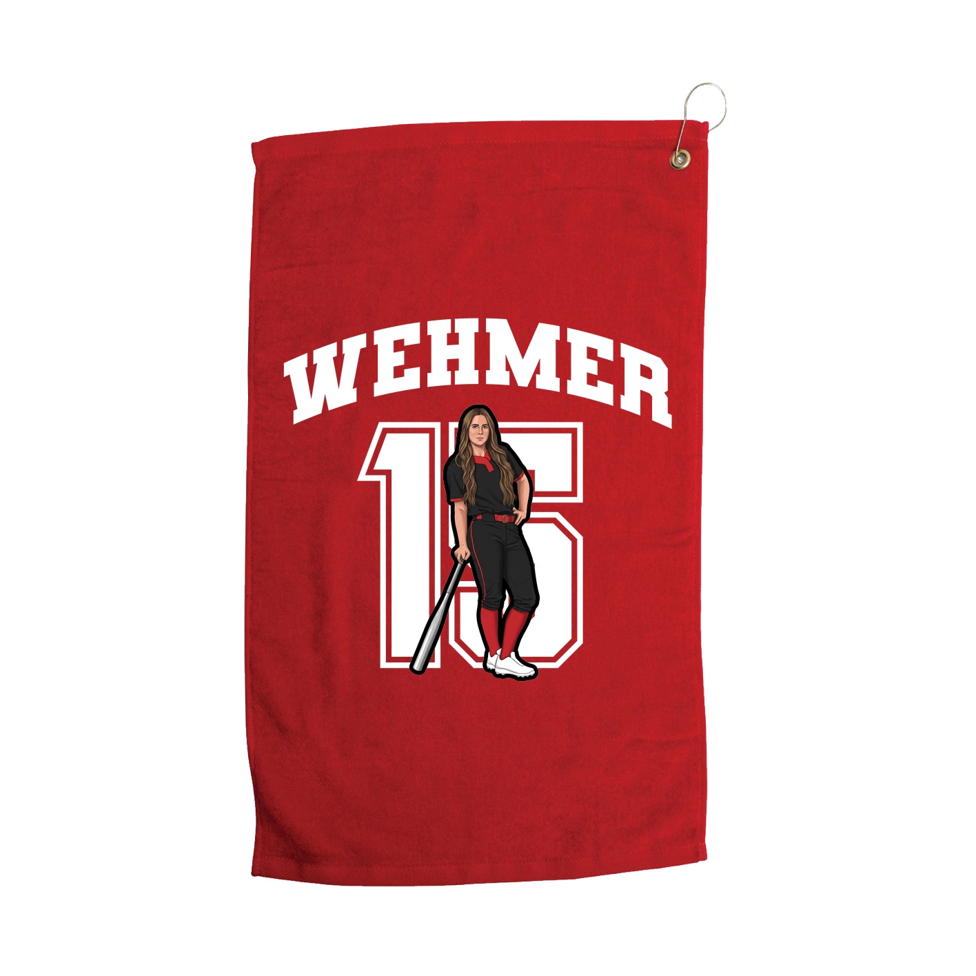 Golf Towel — Number in Red