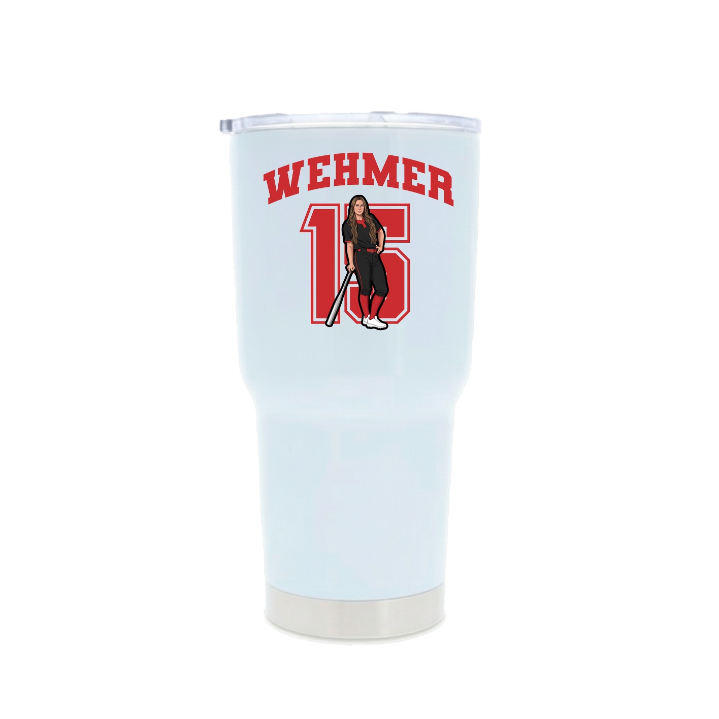 30oz Stainless Steel Tumbler — Number in White