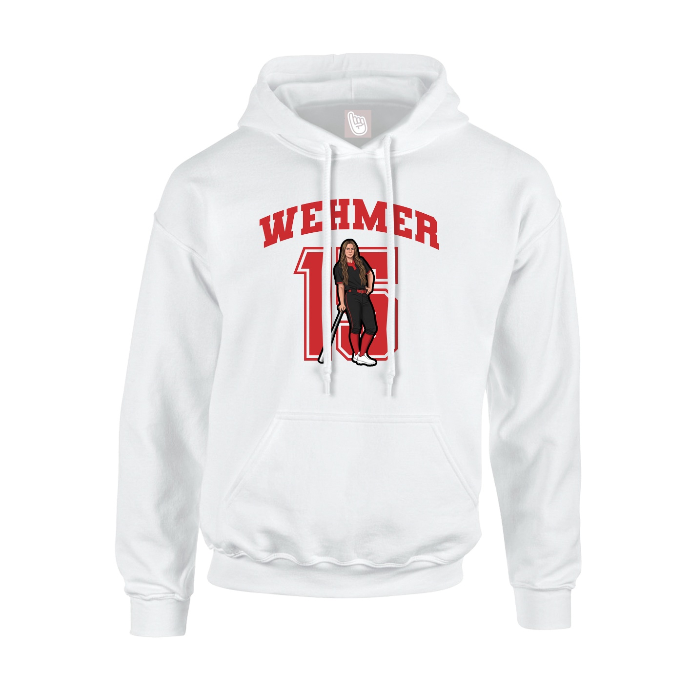 Hoodie — Number in White