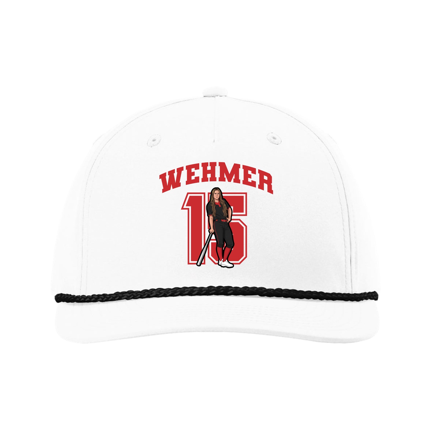 Five-Panel Classic Rope Cap — Number in White