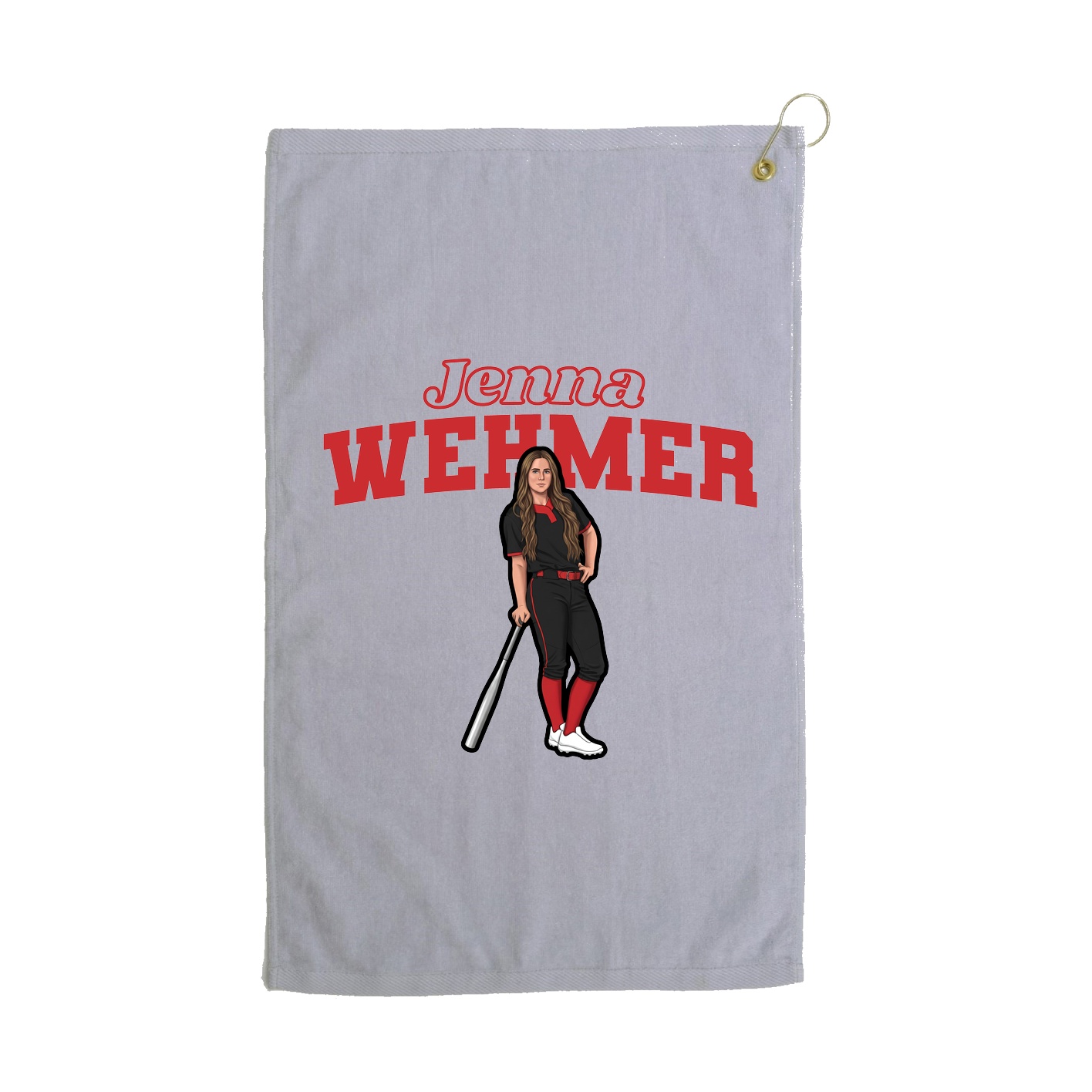 Golf Towel — Name Arch in Grey