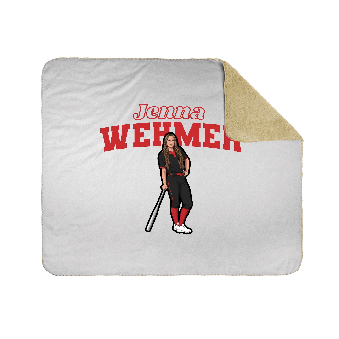 Throw Blanket — Name Arch in White