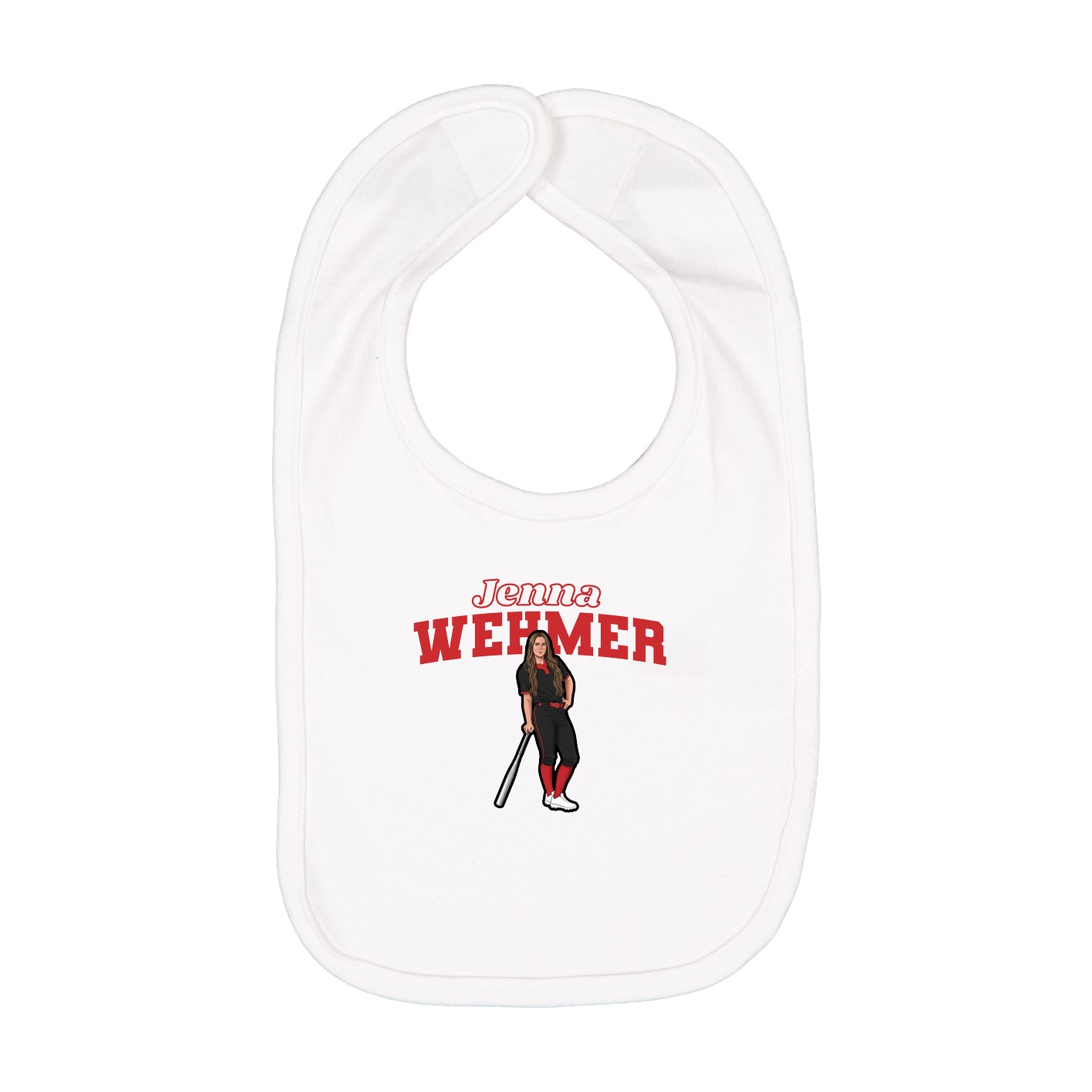 Infant Bib — Name Arch in White