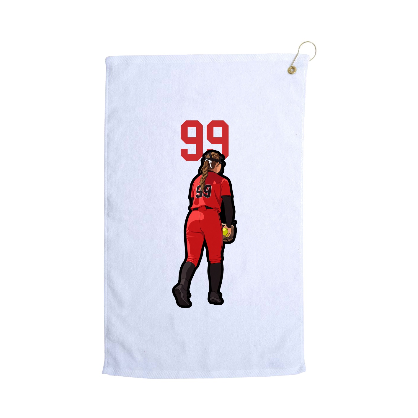 Golf Towel — Number Top in White