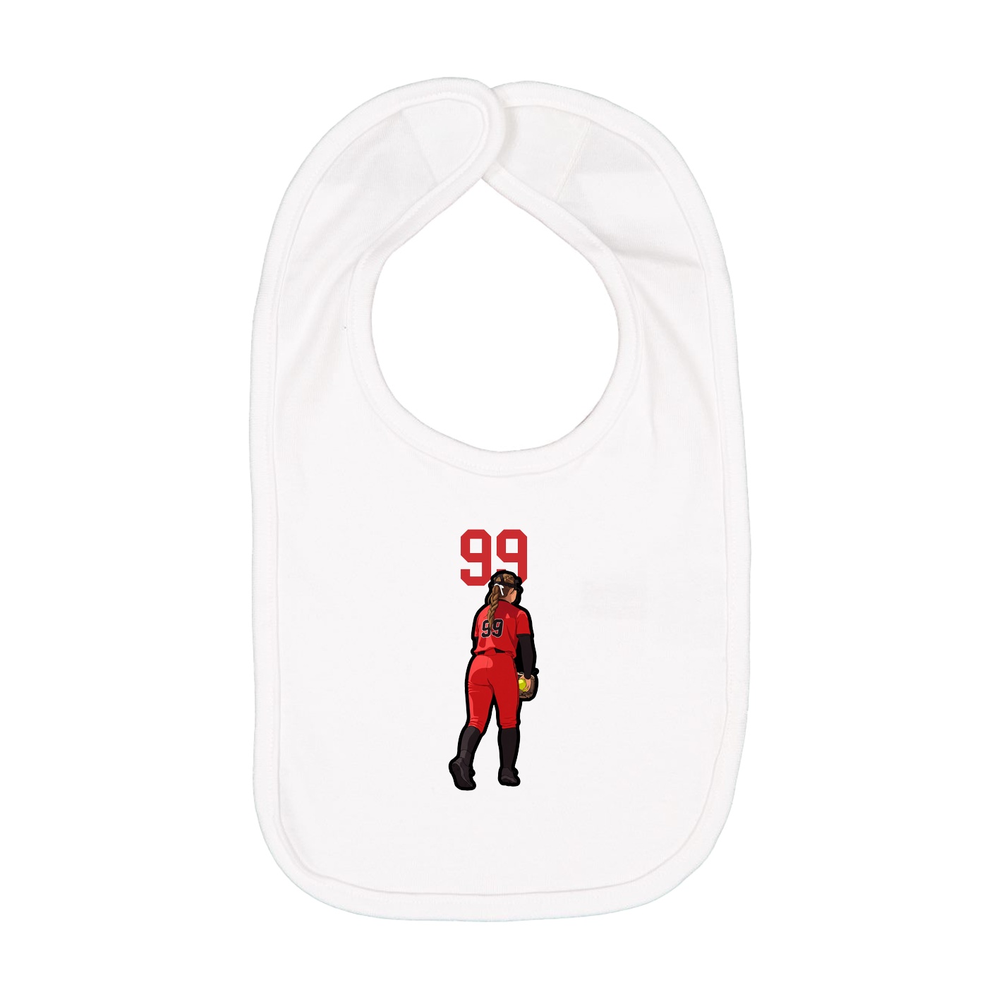 Infant Bib — Number Top in White