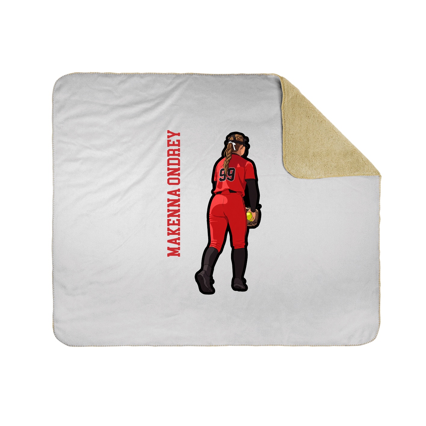 Throw Blanket — Name Vertical in White