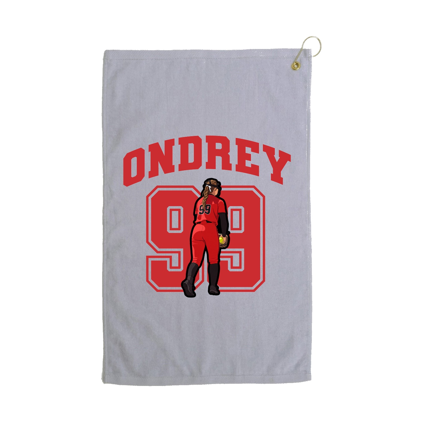 Golf Towel — Number in Grey