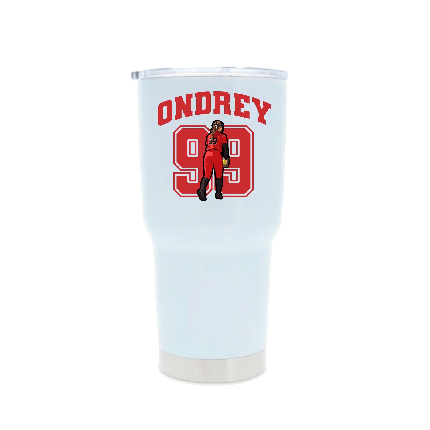 30oz Stainless Steel Tumbler — Number in White