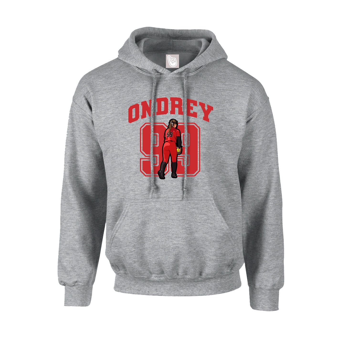 Youth Hoodie — Number in Grey
