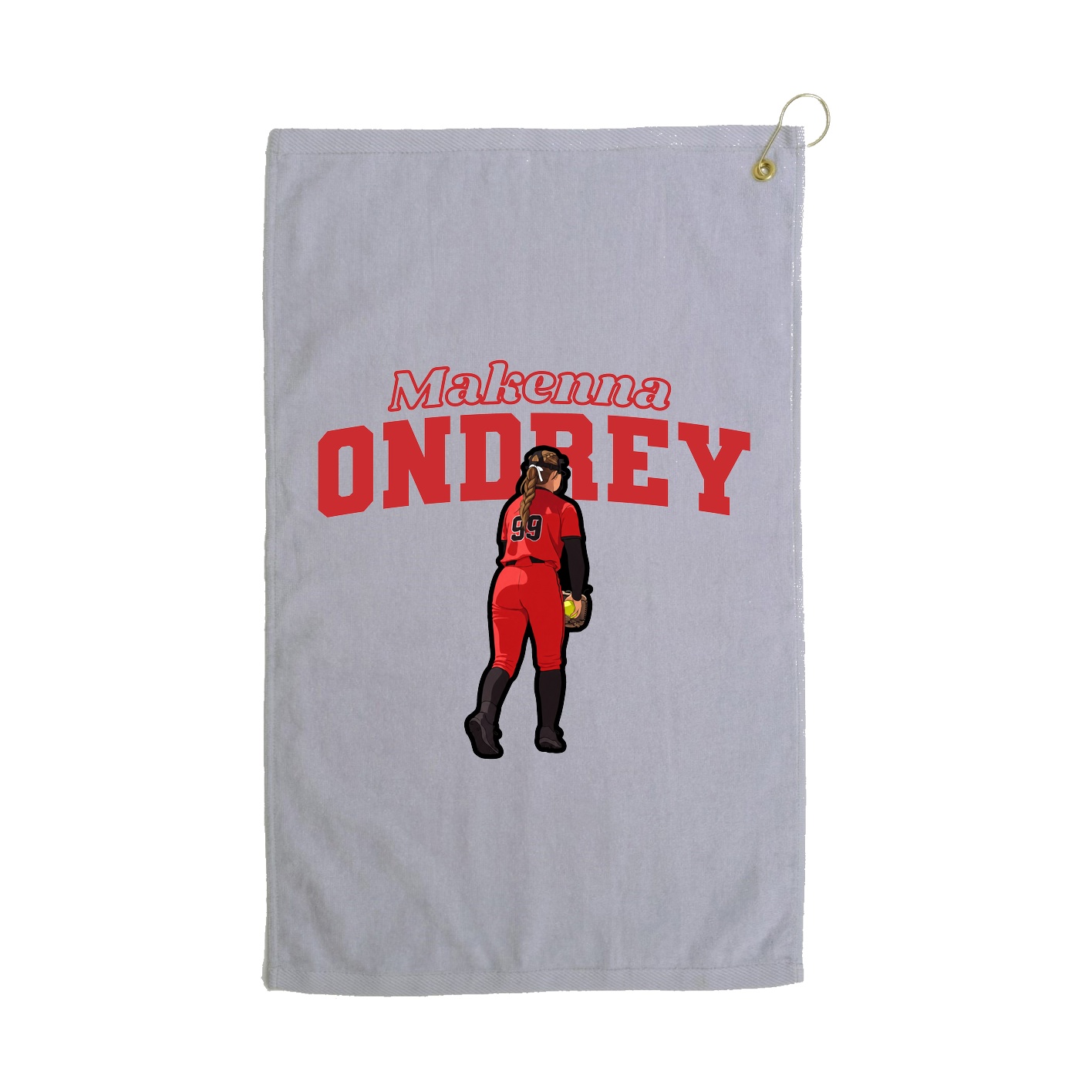 Golf Towel — Name Arch in Grey